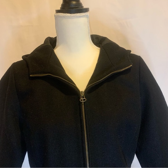 Old Navy Front Zip Recycled Wool Hooded Coat with Pockets Size Small - Picture 2 of 9